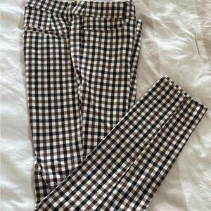 LOFT Brown and Cream Plaid Pants